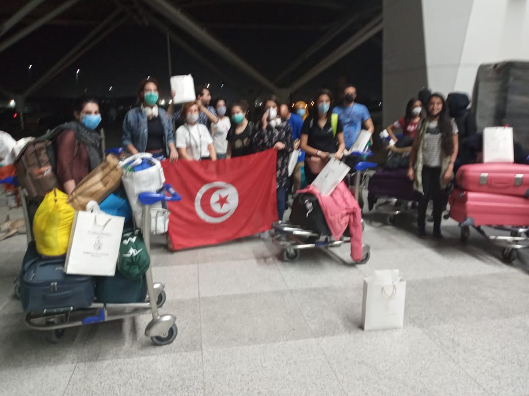 “Departure of Tunisian citizens evacuated from India from Indira Gandhi International (IGI) Airport  by Tunisian Special Military Aircraft"