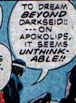 as we’ve seen, its not that Darkseid lacks power or is weak, far from it. He uses this approach because letting people demean and rob themselves of hope works. But Kirby is still fundamentally an optimist. The key to him is that it only works until the first time it doesn’t.