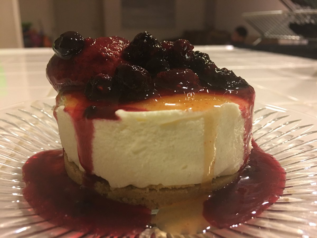 Starting maybe 3.5 (?) years ago: No bake cheese cakeMixed berry compoteCayenne key lime syrup