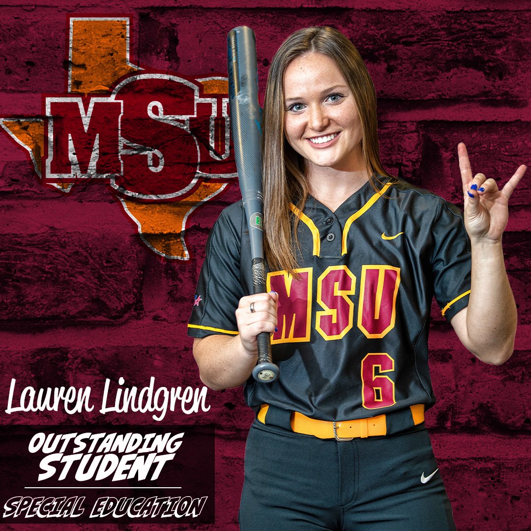 Congratulations to @MSUMustangs softball senior Lauren Lindgren! She is the 2019-20 Outstanding Special Education Student. #StangGang