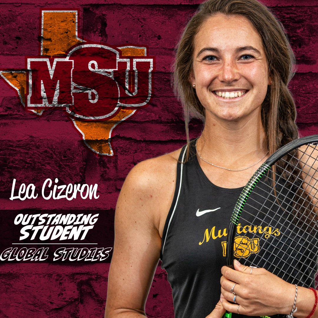 Congratulations to @MSUMustangs women's tennis senior Lea Cizeron! She is the 2019-20 Outstanding Global Studies Student. #StangGang