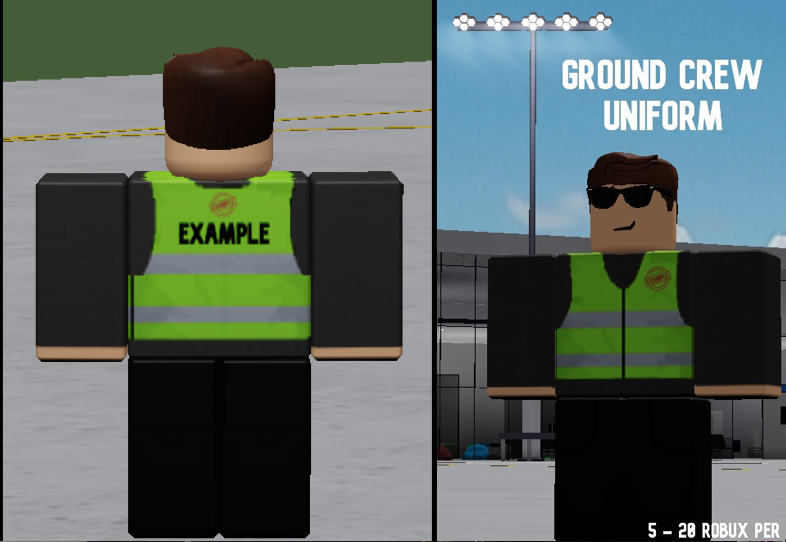 Hoppy On Twitter The Ground Crew Uniforms Are Out Ranging From 5 20 Robux Per Shirt Dm Me For Purchase Logo Airline Name Links Https T Co Qrbqzgprxi Https T Co C0inmtsks9 Roblox Robloxdev - roblox clothing for an airline