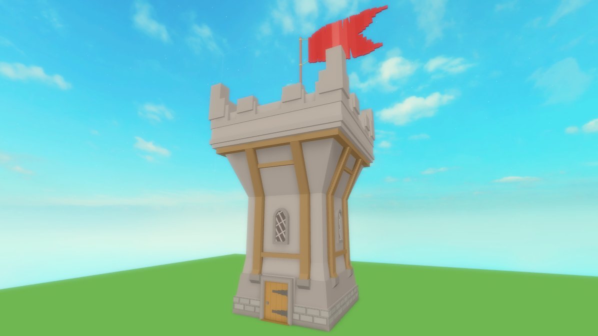 Low poly medieval tower to go along with the medieval tavern I made back in october! #Roblox #RobloxDev #RBXDev