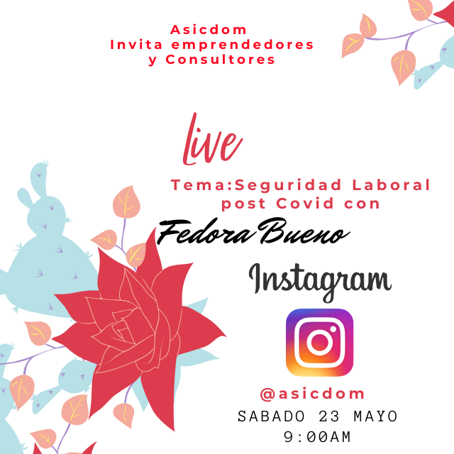 invitación extensiva para mañana en nuestra cuenta de Instagram <a href="/asicdom/">ASICDOM</a> no te lo puedes perder <a href="/FedoraBueno/">Fedora Saboya Napoleon</a> con el Tema Seguridad Laboral post Covid