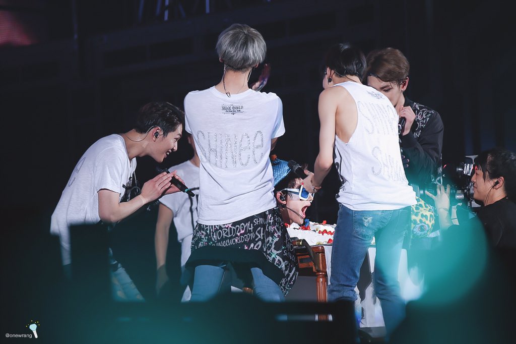 SHINee having birthday party on the stageWhat do you expect anyway?