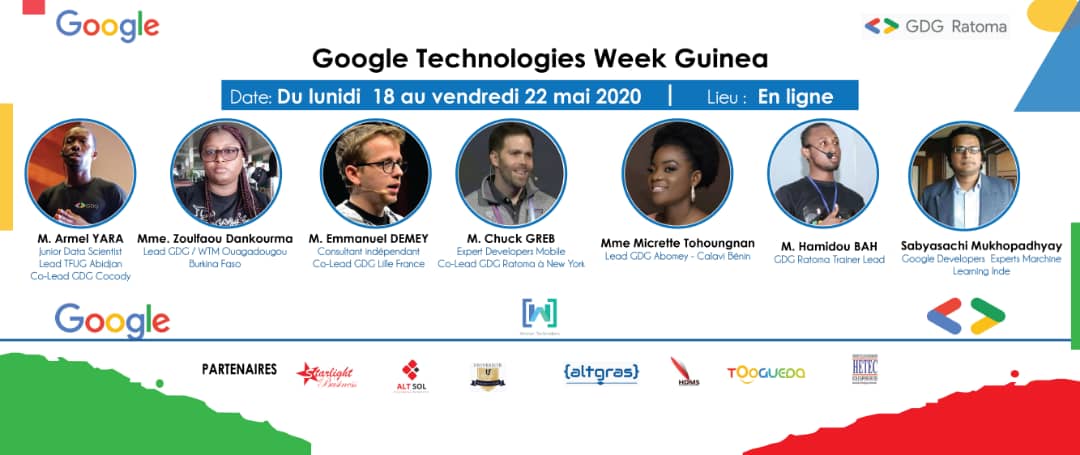 KouameKouameka5's tweet photo. Merci @sabyasachi_uni @ecgreb @yalagueya @ArmelYara @EmmanuelDemey @MicretteT @ZoulfaouDank , aux participants et partenaires pour cette semaine live coding Google Technologies Week Guinea de @gdgratoma. 
#GDGFrancoSSA
Merci:@aniediudo @Kolokodess @googledevs @gdg @googleafrica https://t.co/xwbRWBBJj8