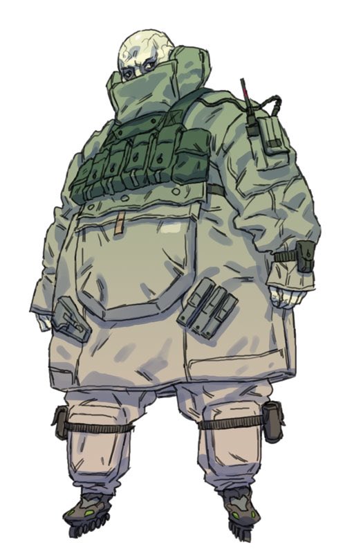 I saw a small town cop pull over a teen in a truck. The cop was very large(an absolute unit) and wearing an accommodating flak jacket. He looked like Fatman from MGS2