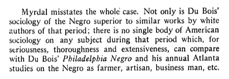 While the rise of Du Bois within U.S. sociology is often framed as a necessary rewriting of the discipline's history, this piece by William Gorman, "W.E.B. Du Bois and His Work," published in *1950* suggests that many onlookers knew the truth about Du Bois & sociology all along.