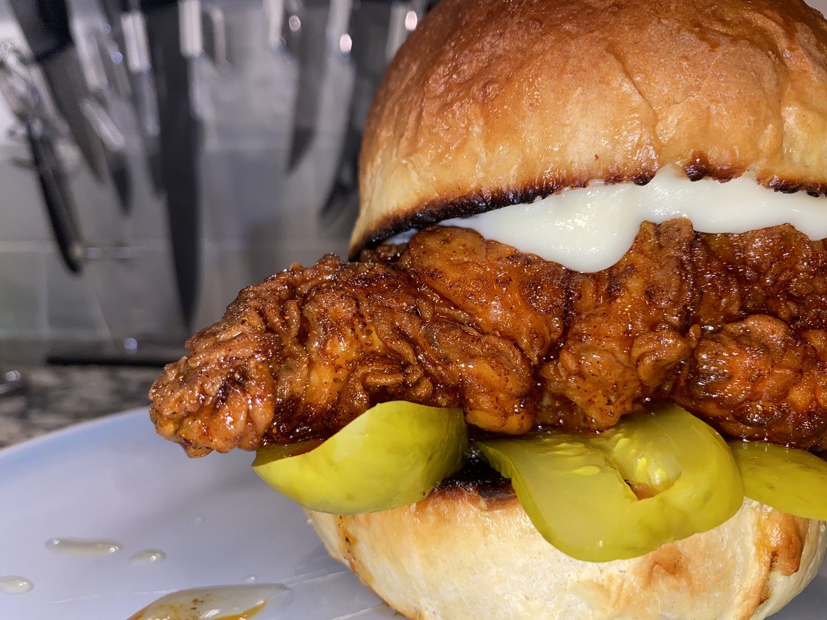 Carolina hot chicken sandwich  The day I made this my mentions would NOT stop lmao