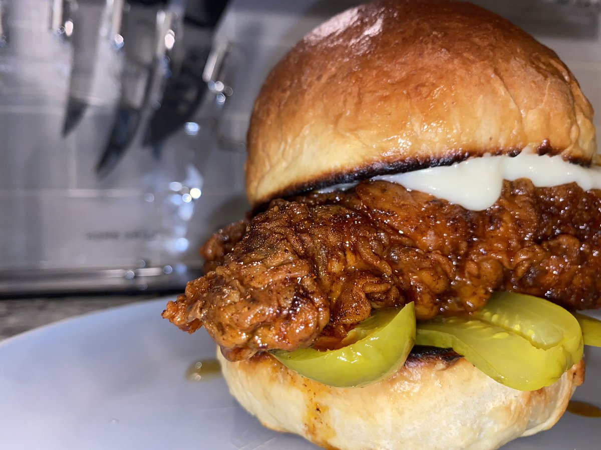 Carolina hot chicken sandwich  The day I made this my mentions would NOT stop lmao