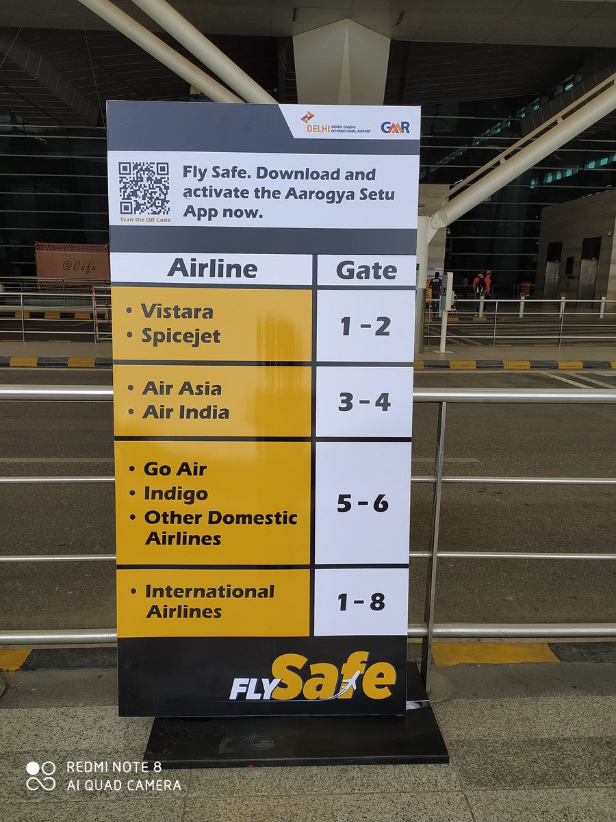 So I am at India's largest airport  @DelhiAirport two days before India resumes domestic flights after a gap of 2 months.Will update on the preparation. Here are the entry gate for all airlinesOnly Terminal 3 will be functional  #aviation during  #COVIDー19