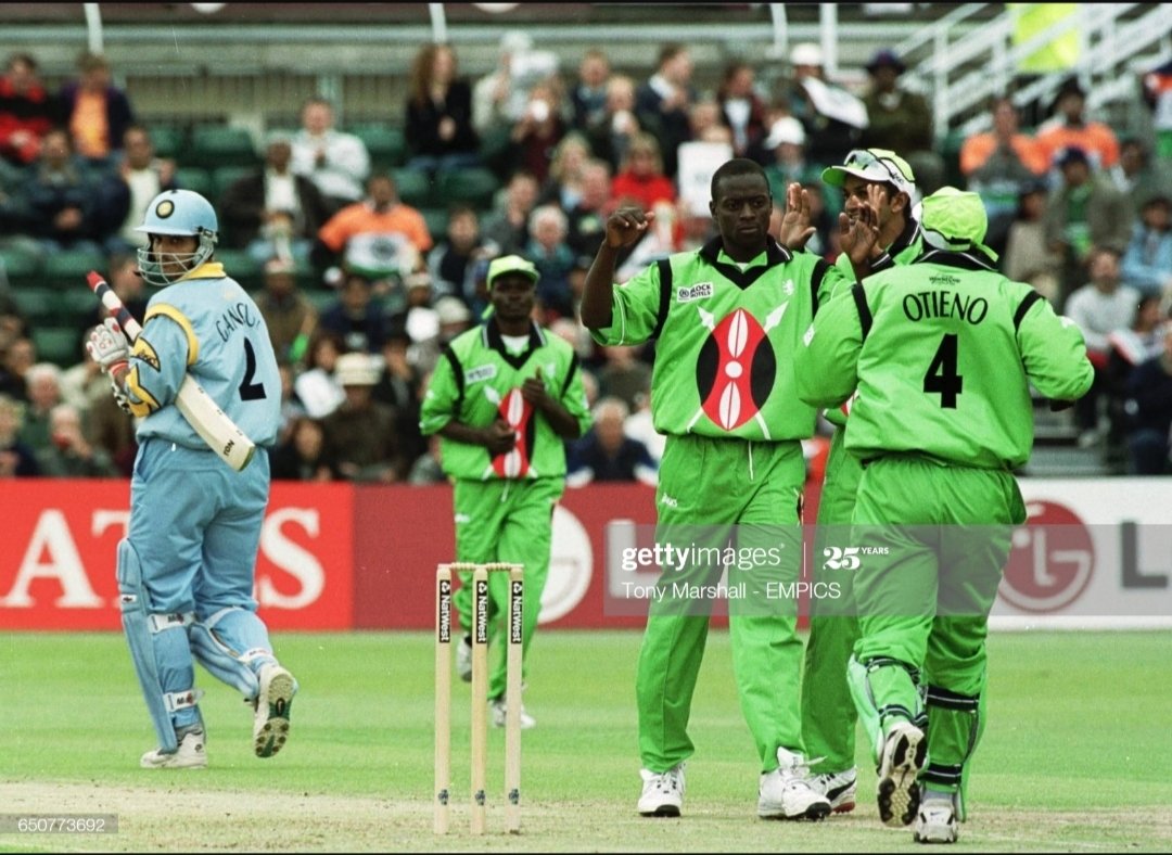 On a cold breezy Bristol morning, Kenya decided to field first in the quest to pick some quick wickets from the Indian top order.  @SGanguly99 & Ramesh gave a wonderful platform with a 50 run opening stand. Martin Suji bowled a great opening spell with India @ 92/2 in 20.5 overs.
