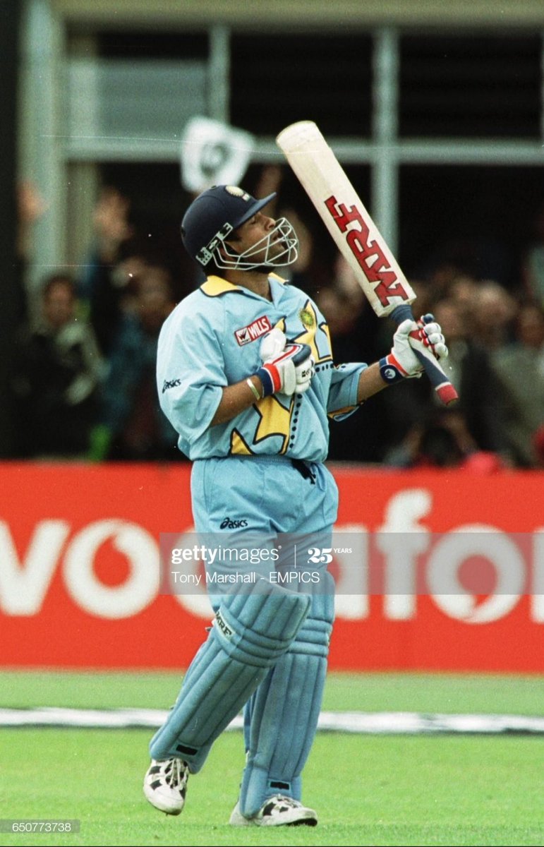 The moment arrived when Sachin crossed the 3 figure mark. He immediately looked skyward, thanked GOD, searched for his father up there smiling at him & showering his blessings upon his loving son out there, who was fighting a battle within himself more than his opponent that day.