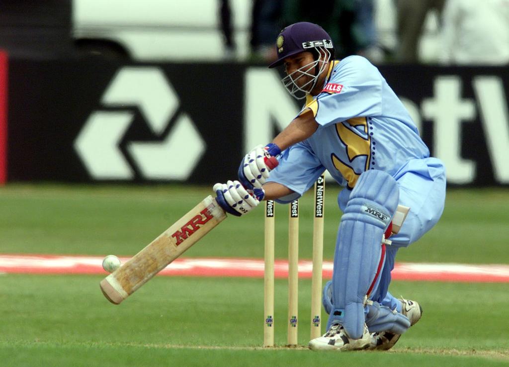 Sachin Tendulkar drives a ball during the innings against Kenya (Credits: Twitter/ ICC)