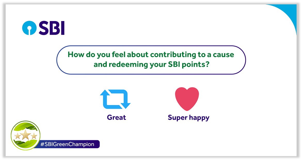 TheOfficialSBI's tweet photo. Here’s to all the #SBIGreenChampions. Share your reaction with us!

#SBIGreenChampion #SBI #StateBankOfIndia #SBIGreenFund #YONOSBI #GoGreen #SustainableDevelopment #DigitalBanking #SBIFoundation #Click4Change #DidYouKnow https://t.co/8aCKqG0jSA