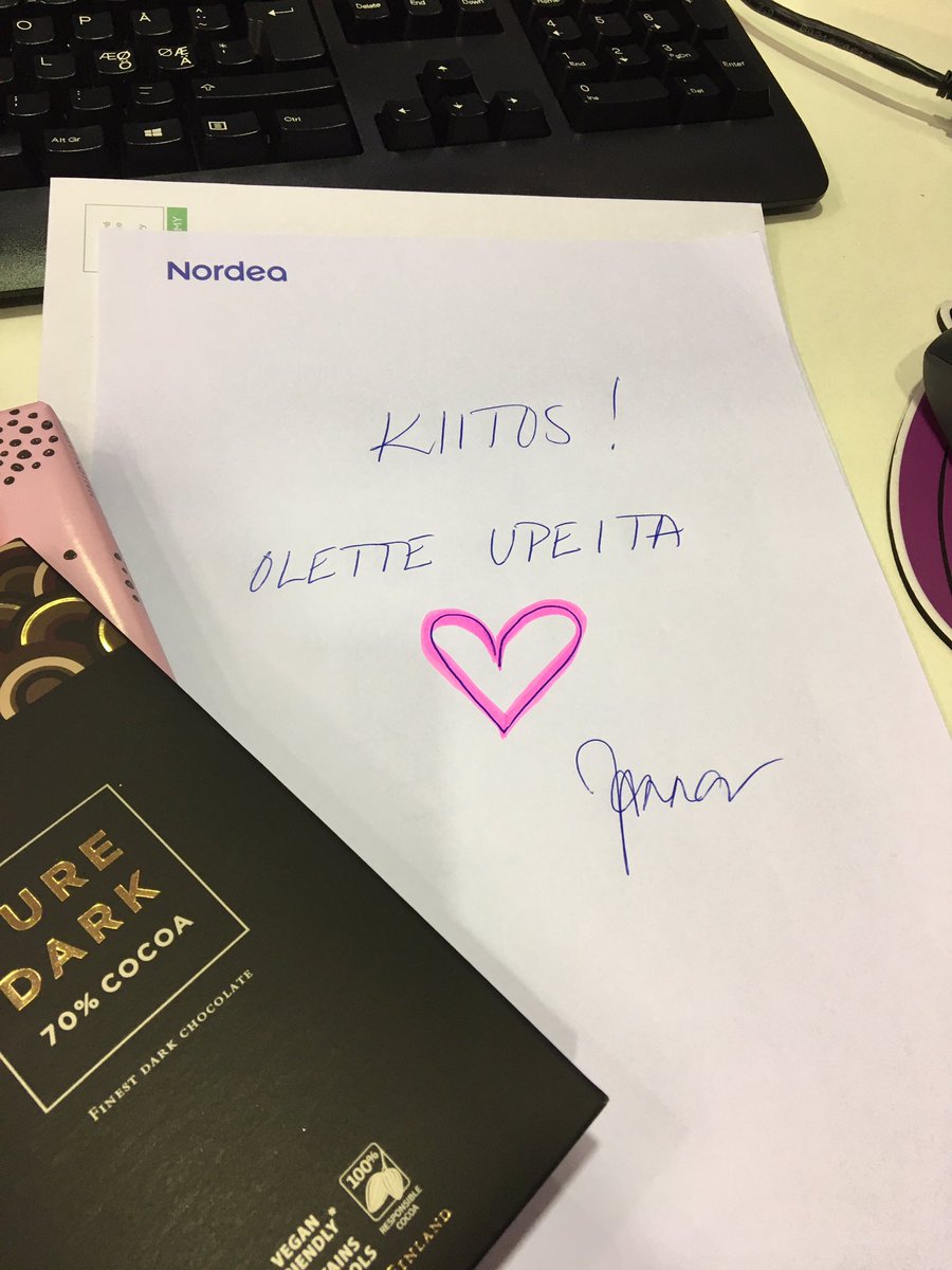 Ihana työpäivän aloitus 😊 lähetän postia tiimiläisille joita en ole nähnyt 10 viikkoon. Ikävä 💛  #Nordea #Etäjohtaminen