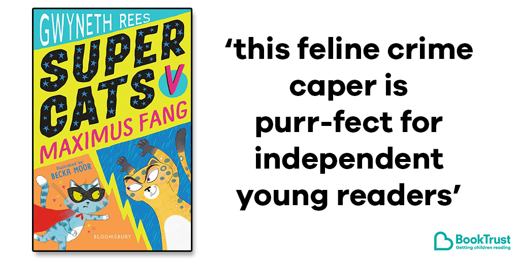 Hooray! We absolutely love the sequel to #SuperCats from <a href="/gwyneth_rees/">Gwyneth Rees</a> and @BeckaMoor - can our heroes stop the dastardly Gory Gus from breaking his pal Maximus Fang out of the Cat's End Prison? You'll find out in our #BookOfTheDay: booktrust.org.uk/book/s/super-c… <a href="/KidsBloomsbury/">Bloomsbury Kids & YA UK</a>