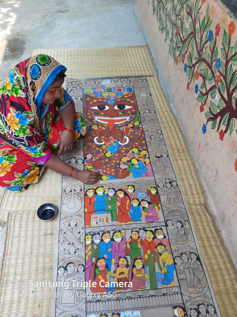 dsoumika13's tweet photo. Adaptation soul of evolution, more so during a crisis, read my story about the Hindu and Muslim Pattachitra artists in #West Bengal and #Odisha turning to Covid themes for survival #art #COVID19India. https://t.co/K1IvWTqIDv