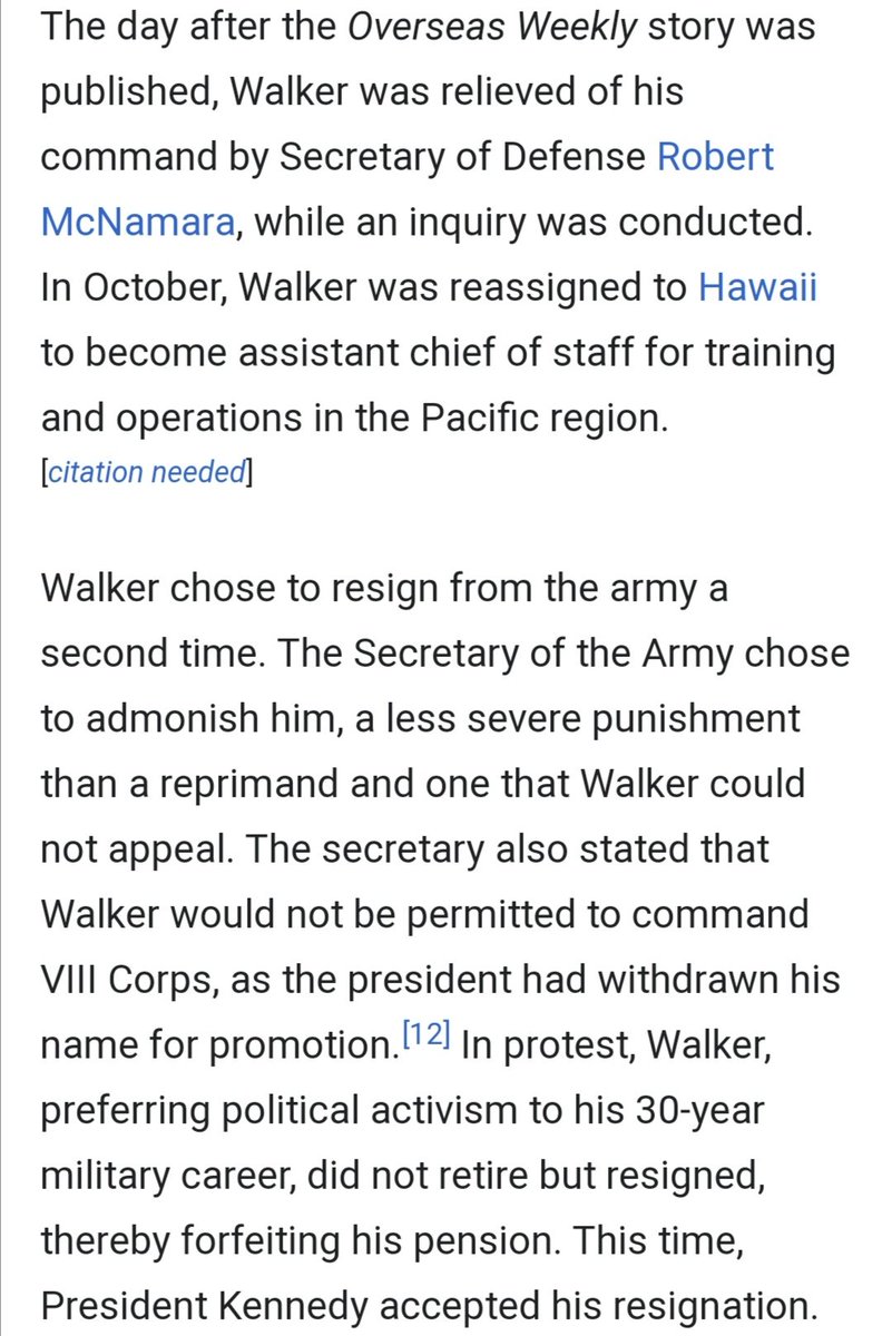 Hitting "random article" on Wikipedia leads to magical places.  https://en.m.wikipedia.org/wiki/Edwin_Walker