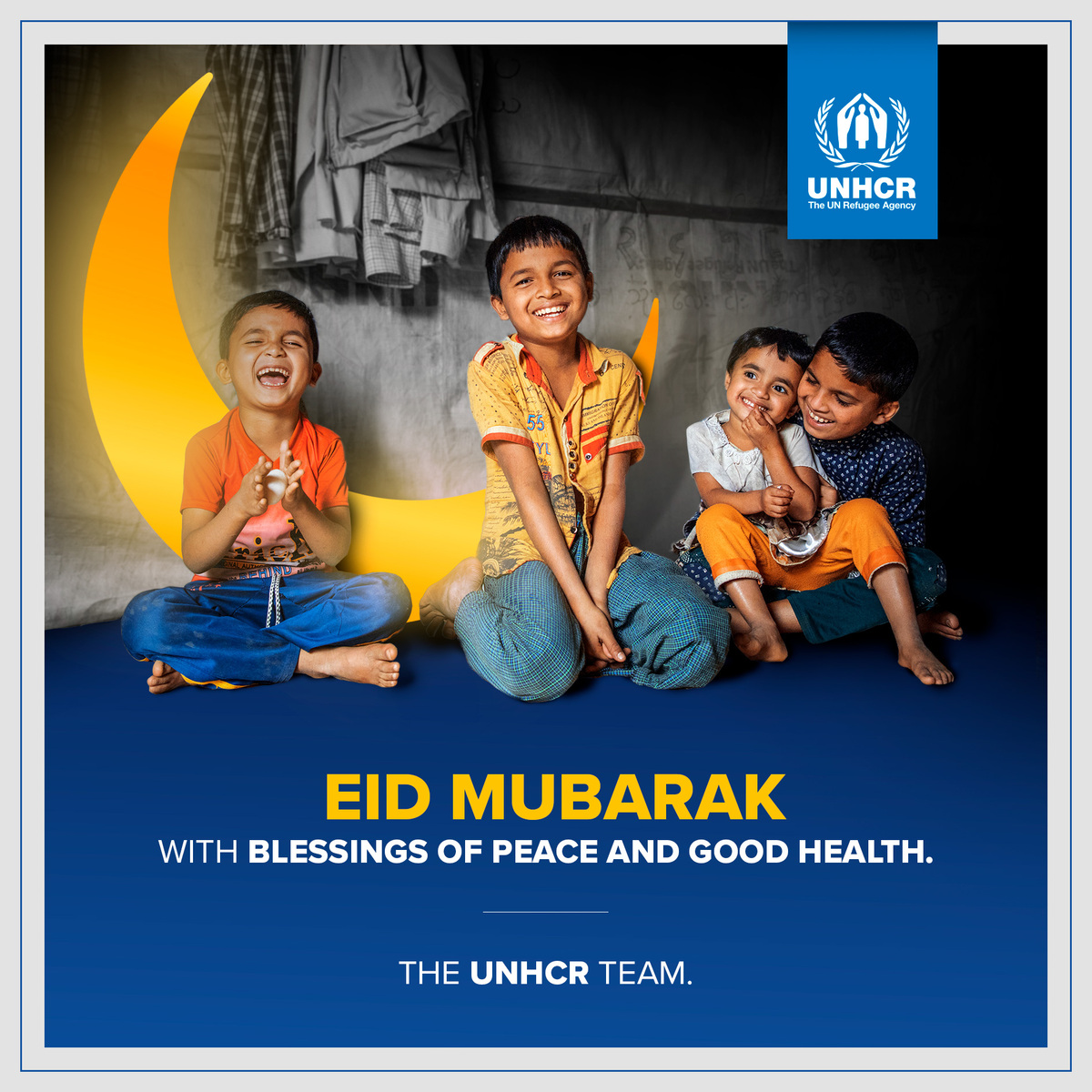 Refugees's tweet photo. Eid Mubarak to all who celebrate!

As years before, thousands of refugee families will be celebrating today far from home and loved ones. We remember and honour their resilience today. https://t.co/xRwlRzBi7o