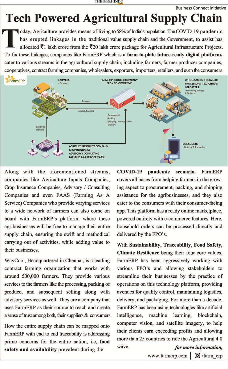 Farm_ERP's tweet photo. FarmERP’s farm management tool helps businesses to operate digitally. WayCool - a leading contract farming company - employs FarmERP to digitalise its supply chain through this pandemic.
Read More: https://t.co/YkcmZkKLIL
#techpowering #agribusiness #supplychain #pandemic https://t.co/6iosHrBgUD