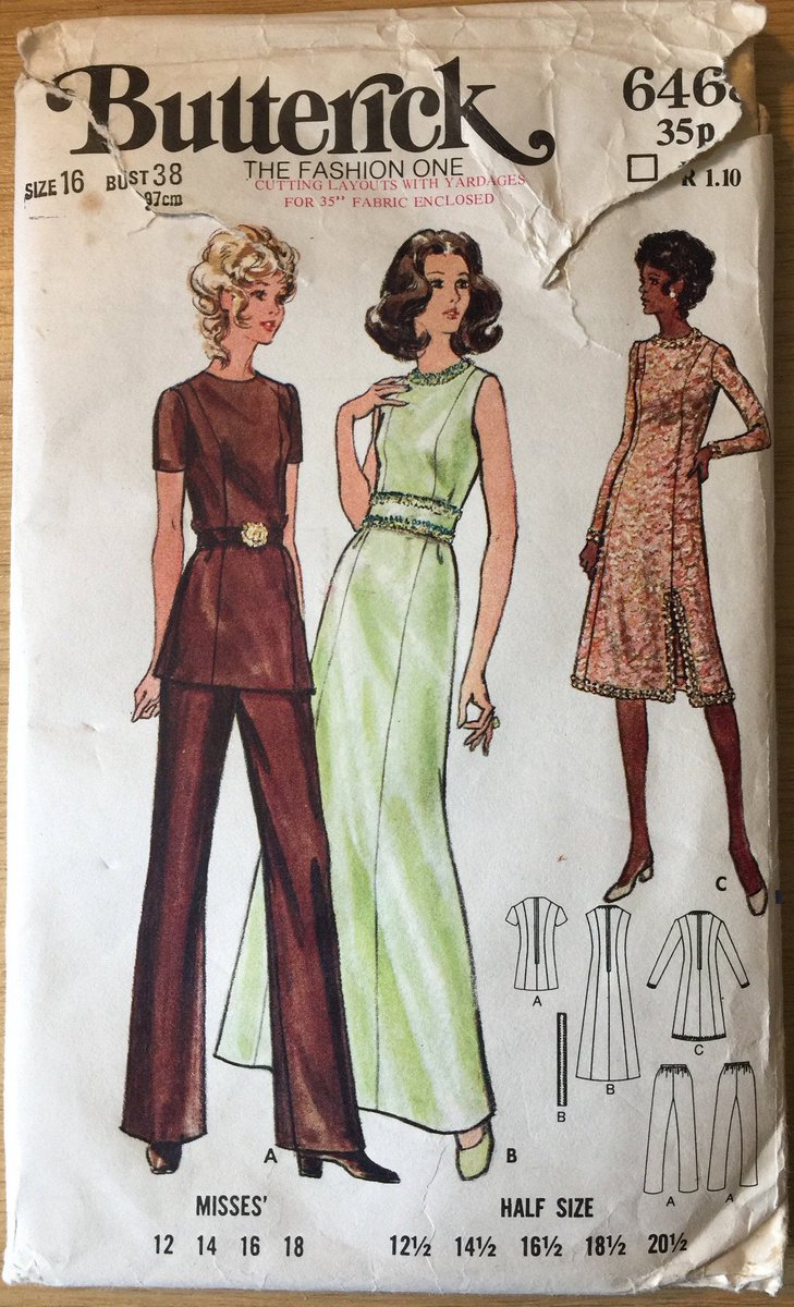 WatsonsVintage's tweet photo. TAKE A PEEK AT THIS FABULOUS RARE VINTAGE SEWING PATTERN in my #etsyshop: RARE Vintage Uncut 1970s Butterick Pattern No 6468 For Misses' Evening Dress, Tunic and Pants - Size 16 or 38 - Supply https://t.co/Y3khmzCJhG #Butterick #Vintage #Collectable #EveningDressPattern #Size16 https://t.co/FSmP12TPNS