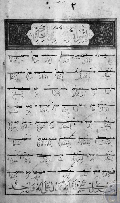 ‘Old Uyghur’ script from Anatolia, folio from “Atabatu-l Haqayiq”, 14th c (courtesy  @KontovasNiko). Shows the geographic & temporal extent of  #Uyghur script and its stylistic diversity. This and all styles to be representable using the proposed  @Unicode encoding for ‘Old Uyghur’.