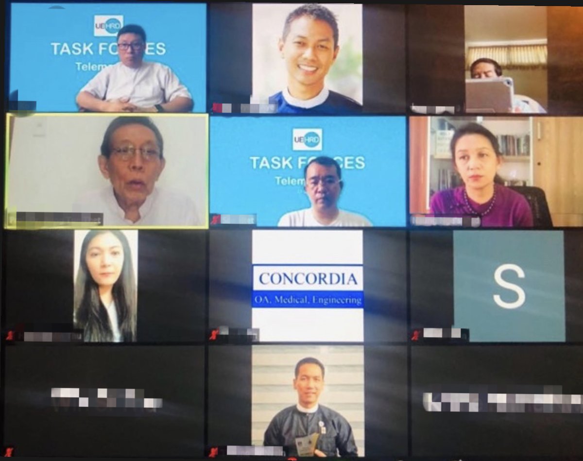 uehrdinrakhine's tweet photo. A new normal at UEHRD: virtual meeting with UEHRD Task Forces to discuss work-related to pressing issues in #Rakhine. #UEHRD #BridgeforInclusiveSociety https://t.co/qwng0dnElu
