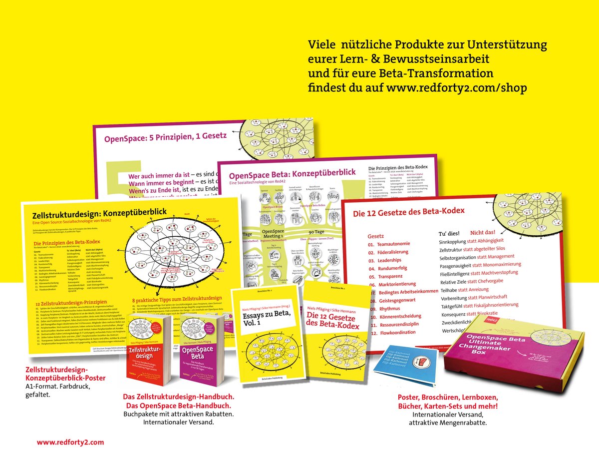 NielsPflaeging's tweet photo. Was es im Red42-Webshop so alles gibt!
https://t.co/SAiCRi9GPh
#Zellstrukturdesign #openspacebeta #ultimatechangemakerbox #betacodex #orgdesign #transformation #agile https://t.co/AnyHjWKZ8v