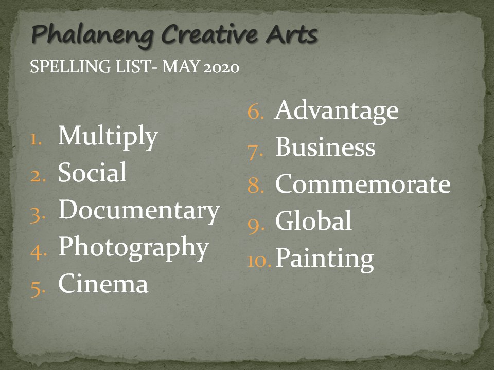 TlhamangAcademy's tweet photo. #SpellingIsFun
Weekends are for family learning.
Take turns trying to spell the following words and challenge your children to use the words in a sentence.
#HomelearningBW
#LiteracyDrive
#PhalanengArts https://t.co/keeJruj62O