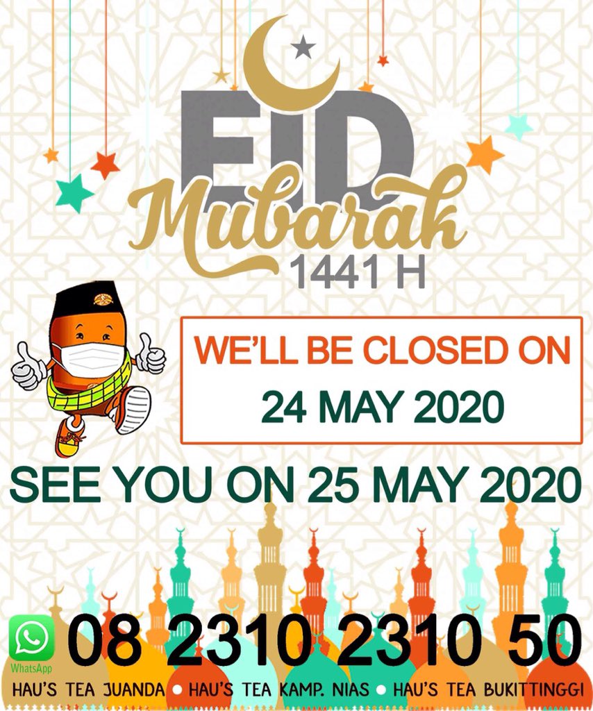 Selamat Hari Raya Idul Fitri
1 Syawal 1441 H
#haustea #hausteaku #haustejuanda #selamatlebaran1441h #1syawal1441h #lebaransday #happyeid #happyeidfitr #lebarandirumahaja #lebaranstayathome #freedeliverypadang #freeongkirpadang