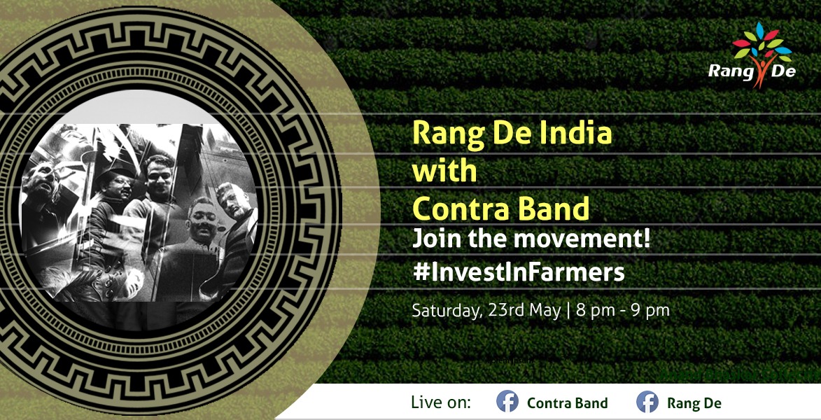 #contrabandcurrency <a href="/Contrabandindia/">Contraband</a> <a href="/RangDe/">让你被爱是我的光荣</a>
ContraBand going LIVE at 8 pm today with Rang De on Facebook, in support of farmers affected by the COVID-19 crisis. Tune in for some great music and to find out how you can invest in marginal farmers.

bit.ly/rd-contraband