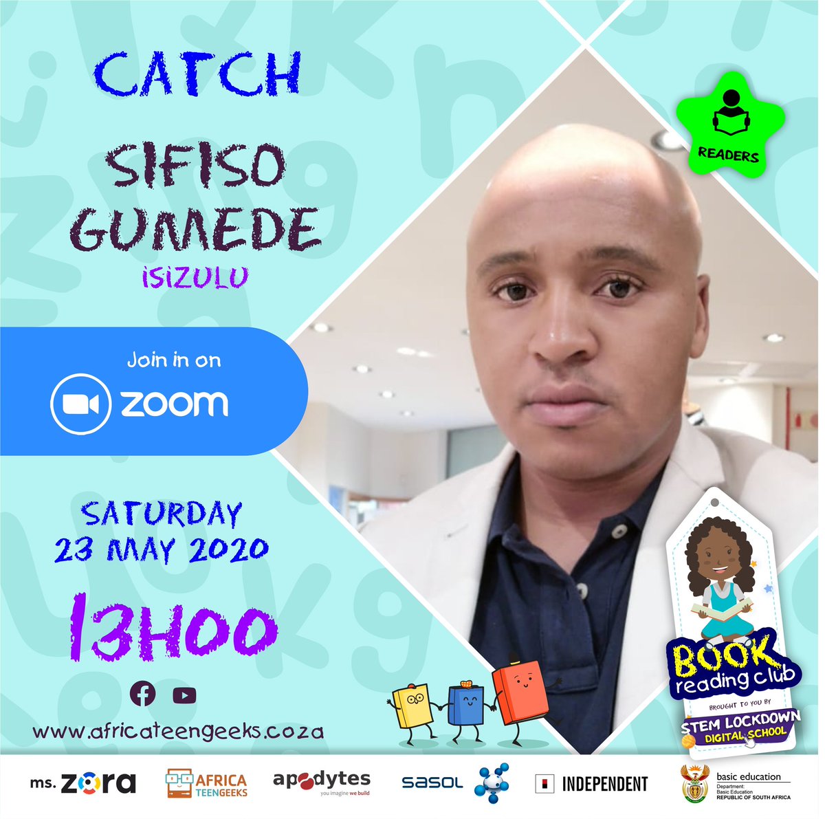 Sifiso_Gumede's tweet photo. Storytimeππ. Once upon a time there was what there was, and if nothing had happened there would be nothing to tell. Join me at 13: 00 today as a narrate the of what happened. Link below. ππ€©#Read2Lead #BooksMatter #Lockdowneschool @africateengeeks. https://t.co/7FpaOLfSB6 https://t.co/bmpYAuGacY