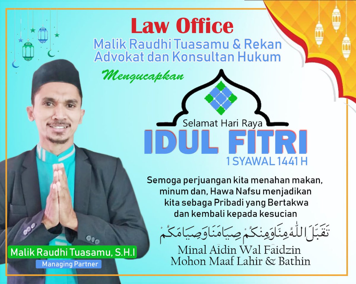 malikraudhi's tweet photo. Selamat Hari Raya Idul Fitri 1441 H. Mohon Maaf Lahir dan Batin. 🙏🙏 https://t.co/2qQQP5bhob