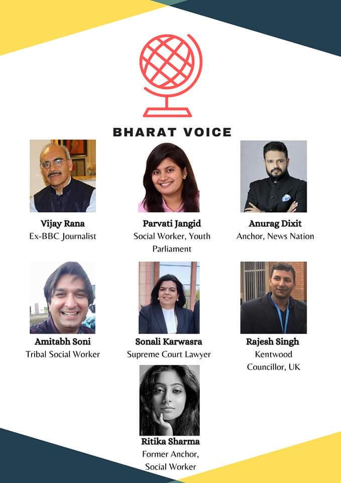 TheParvati's tweet image. #BharatVoice goes Live tomorrow! 
Join us as we discuss with eminent speakers, the role of media in inspiring the youth to be politically aware. 
Sunday 24th May 7:00pm.
@vijayrana @anuragdixit2005 @iAmitabhSoni #SonaliKarwasra #RajeshSingh #RitikaSharma @VisionIndiaFdn