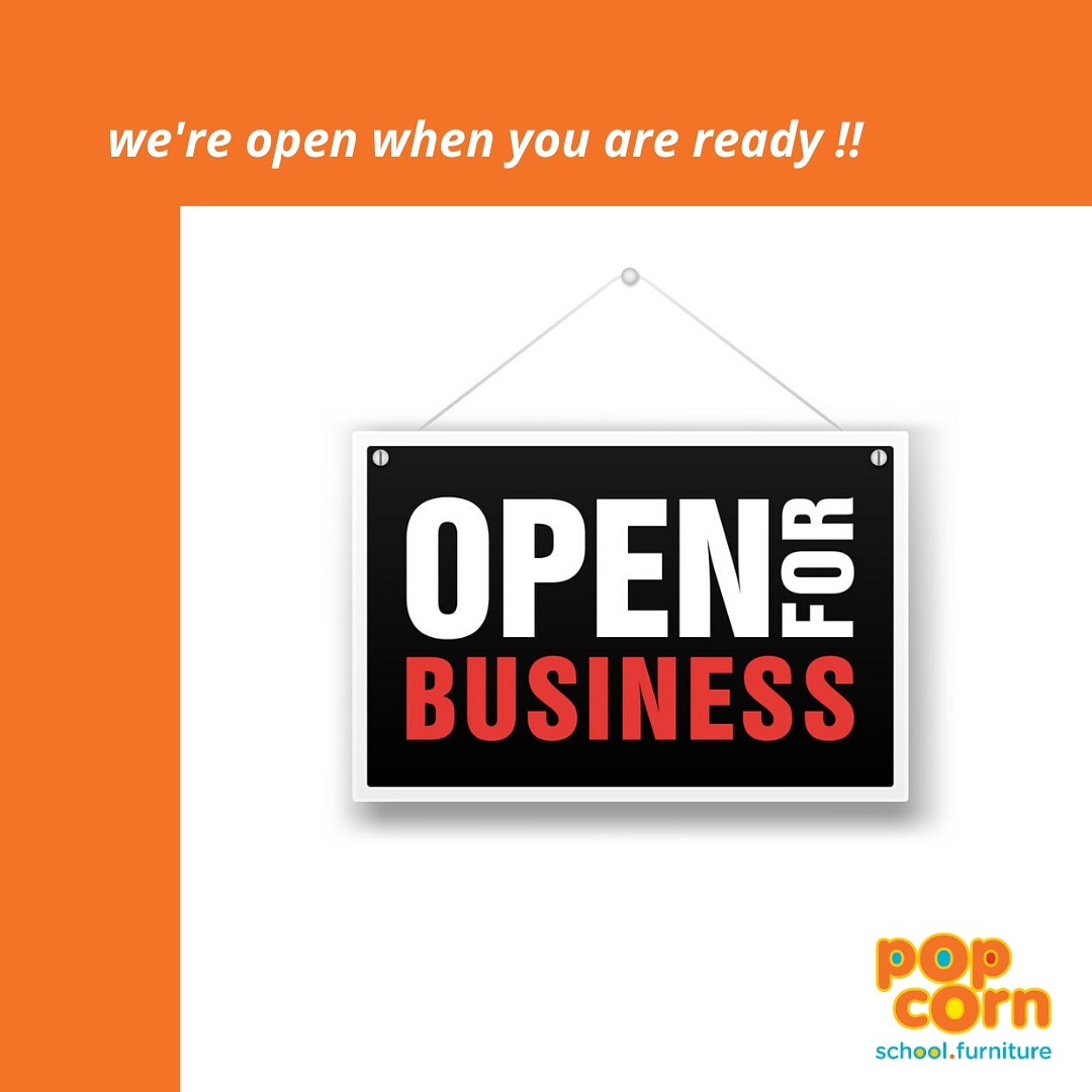 We're delighted to say that we're open for business. We look forward to engaging with you,Come and pick the right furniture for your kids and staff members.

#popcornfurniture #schoolfurniture #collegefurniture #officefurniture #kindergarten #hostelfurniture #daycare