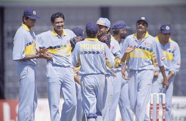 1996: World CupIndia's reached the semis for the third time, probably for the first time both the highest scorer (Tendulkar 523 runs) and wicket taker (Kumble 15 wickets) were from the same team.