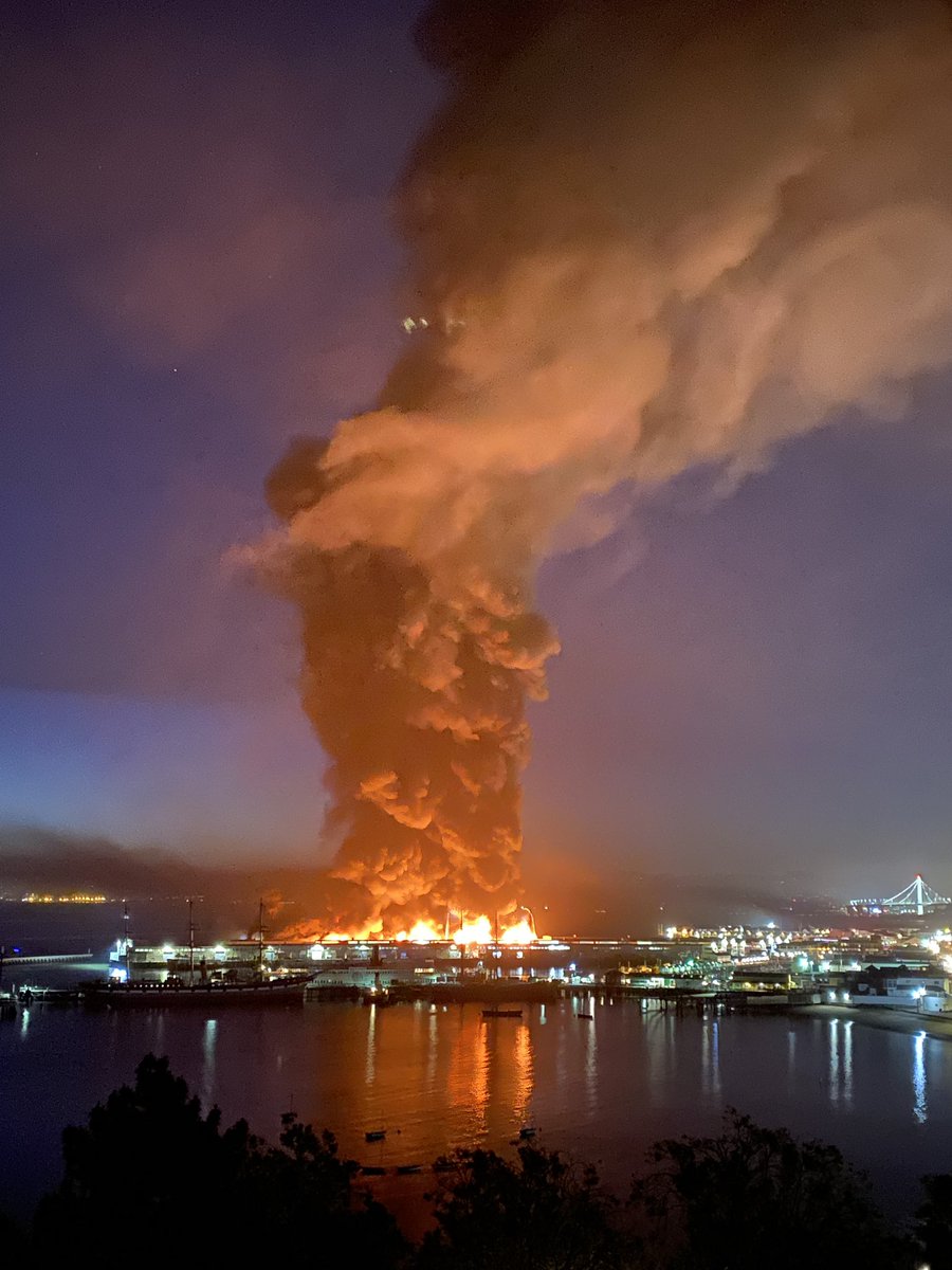 Fire is raging on SF Pier