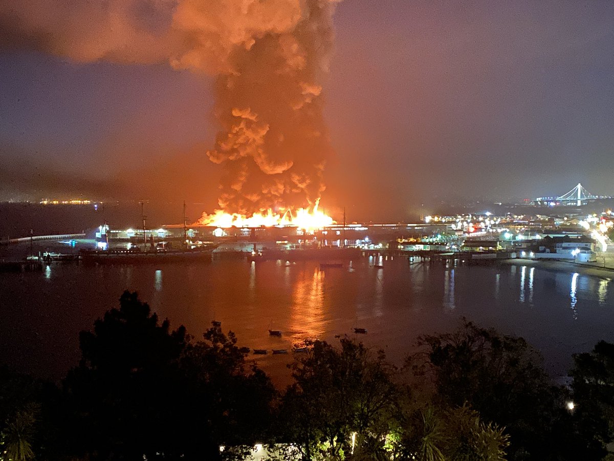 Fire is raging on SF Pier