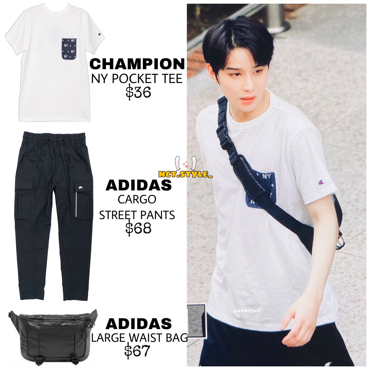 nctstyle_'s tweet photo. [JUNGWOO]
200522 MUSIC BANK
#NCT127_Punch
#NeoZone_TheFinalRound

Shirt from CHAMPION
Bag &amp; Pants from ADIDAS

cr: Caramel
#JUNGWOO #정우 #김정우 #ジュンウ #ReadyForPunch #NCT127_BeyondLIVE          #PunchIsComing #NCT127_NonStop #NCT127_MakeYourDay #NCT127_NeoZone https://t.co/TAKBI0Thdv