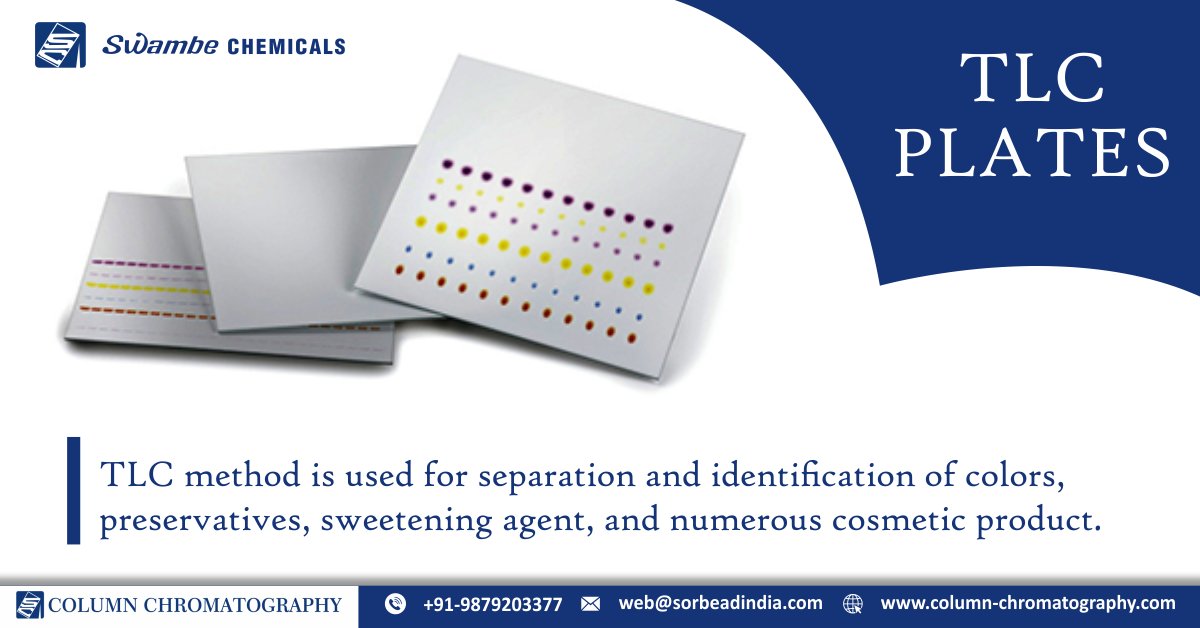 One of the foremost necessary applications of #TLC is in the #separation of multicomponent #pharmaceutical formulations. In the #food and cosmetic industry, #TLCmethod is used for separation and identification of colors, preservatives, sweetening agent, numerous cosmetic product