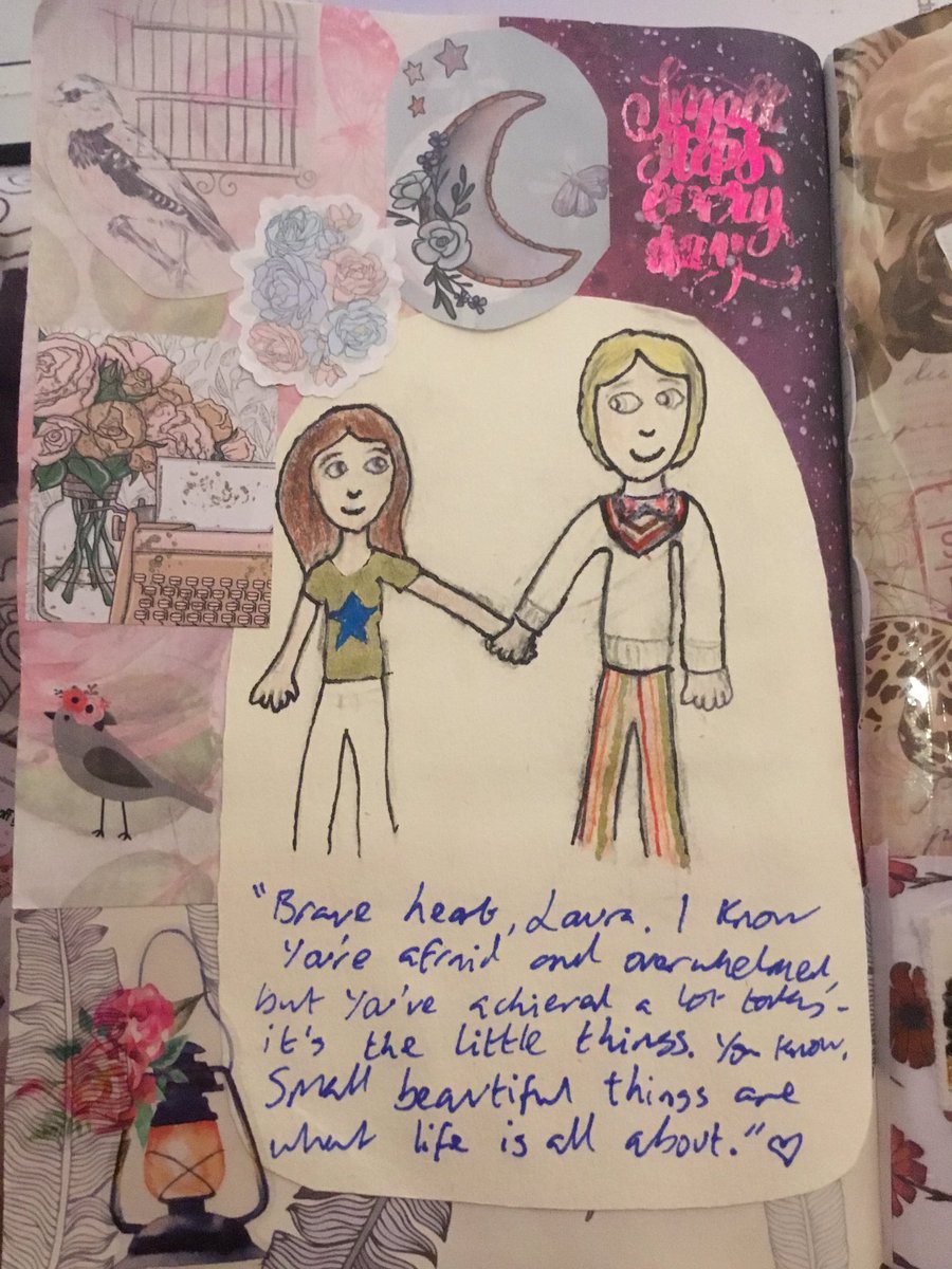 Now we have Teenage Laura and Five, reassuring her that it’s okay not to be okay and that things will get better. I’m so proud of this one, especially the detail on his trousers! 