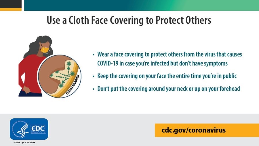 (4/6) For most people over the age of 2, wearing a mask is completely safe. As an anesthesiologist, I wear a mask all day long to protect my patients in the operating room. Here are some  @cdcgov tips on who should wear one, and how to wear it properly!  https://www.cdc.gov/coronavirus/2019-ncov/prevent-getting-sick/diy-cloth-face-coverings.html