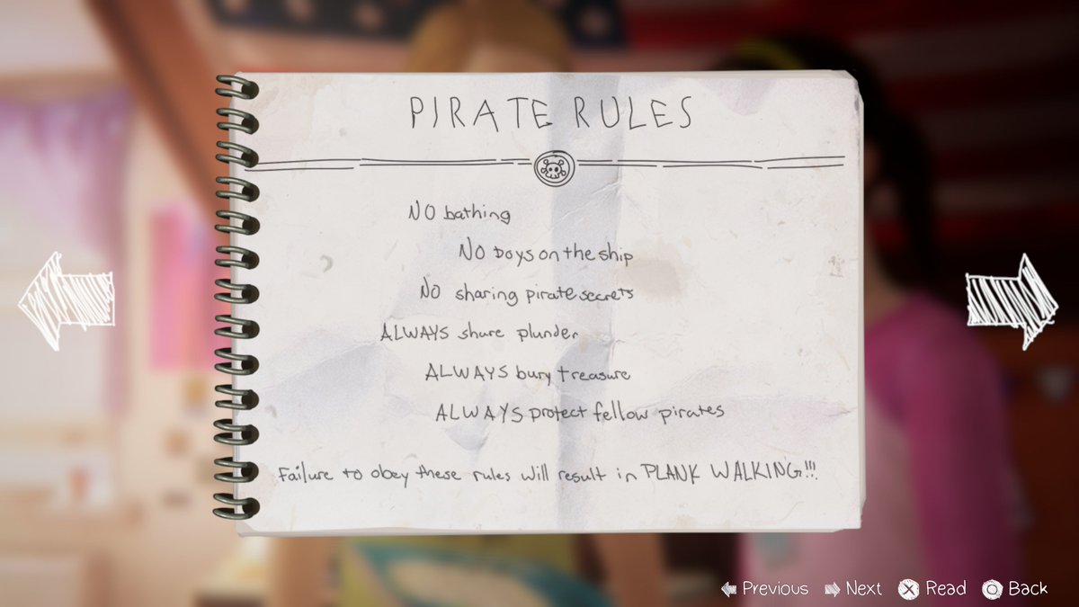 of course the first two of the rules of chloe's ship are "no bathing" and "no boys"