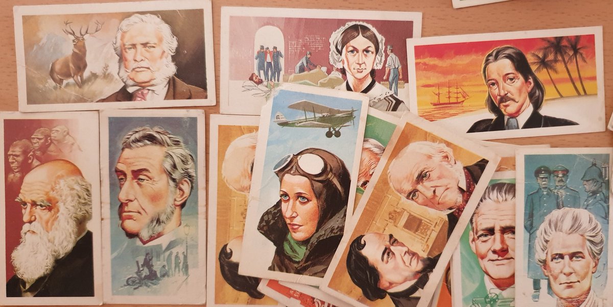 Next we come to some vintage sets. Even if they concern a subject I'm not especially interested in, they're great, because the art is so good. Check out this 1969 Famous People set. I have the completed book (currently in storage).