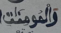 Another feature typical of Warš's reading is that he drops the hamzah if 1. it is the first root consonant of the word, and 2. a vowel precedes it. And indeed: al-mūminīn and al-mūmināt, but li-ruʾyati-hī.