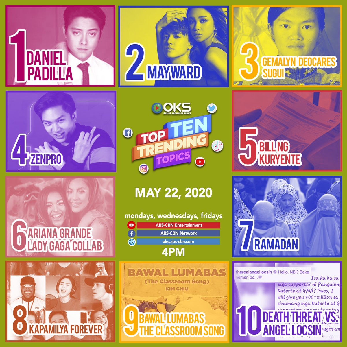 OKS4Ts's tweet photo. Ang pasok sa Top Ten Trending Topics List sa 4Ts nung Biyernes! Bakit nga ba sila trending? Watch this: https://t.co/BtEDQLEaBa
#OKS4Ts https://t.co/57FMCMF5CV