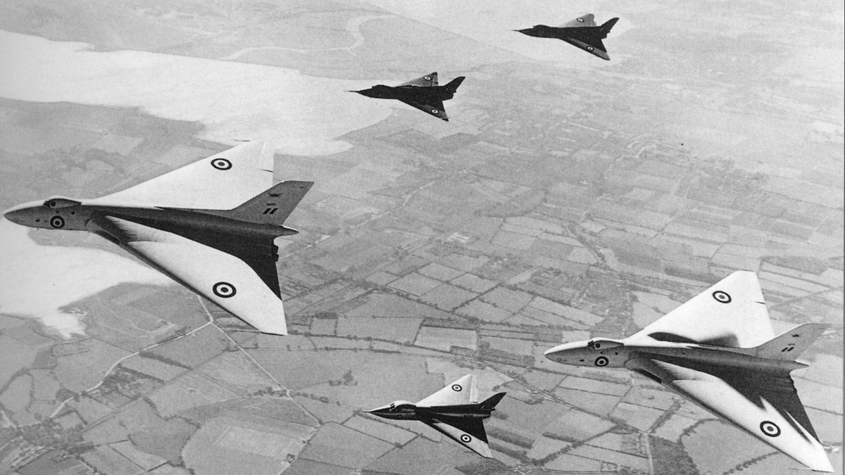 As Avro had no flight experience of the delta wing, they experimented with 2 smaller aircraft based on the 698;1/3 scale model 707 for low-speed handling1/2 scale model 710 for high-speed handling.Two of each were ordered. However, the 710 was cancelled.