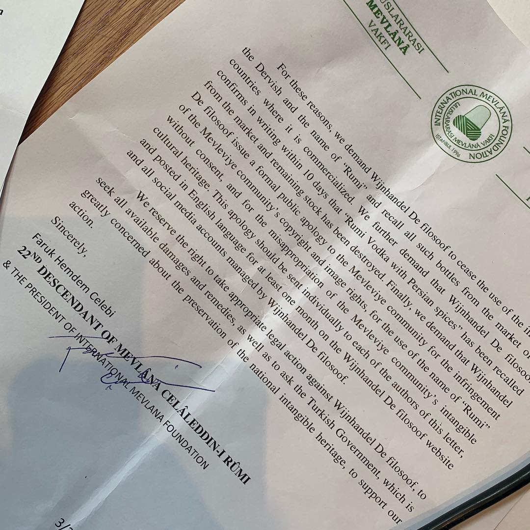 The mayor of Konya wrote the local Dutch ambassador to no avail. Then, the leader of the Mevlevi Sufi order, the 22nd grandchild of Rumi himself, the custodian of Moulana's legacy, Faruk Hemdem Çelebi also wrote a letter.