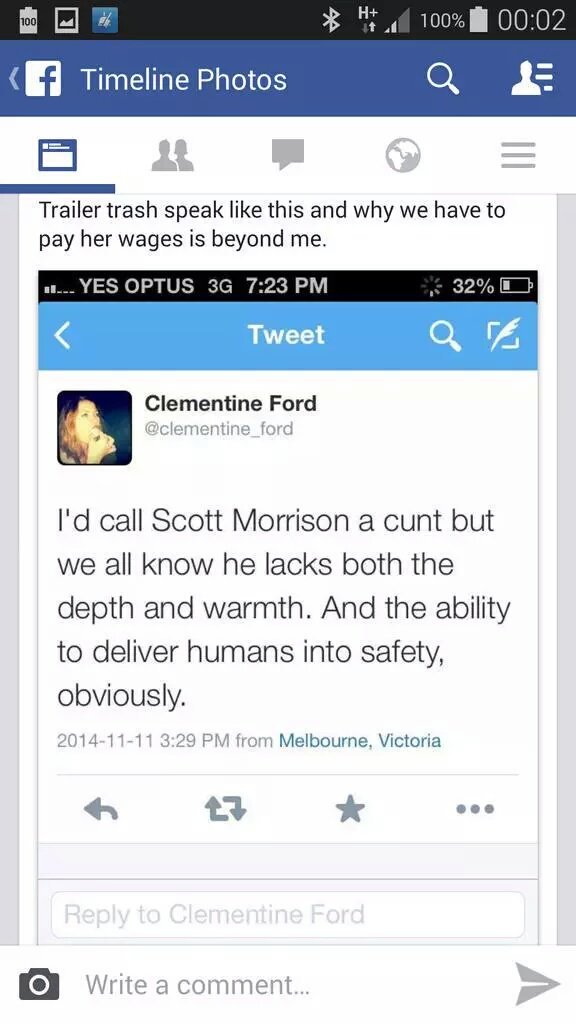 This is far from an isolated incident from Ms Ford, her Twitter feed is littered with similarShe is also a regular on  @ABCaustralia , not sure if  @ItaButtrose would accept this language at the dinner table